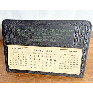Arrow Safety Device Mt Holly New Jersey 1945 Advertising Calendar MCM Ads 1940s